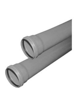 Труба канализационная 50x1000 мм, толщина 1.8, PP однораструбная, серая