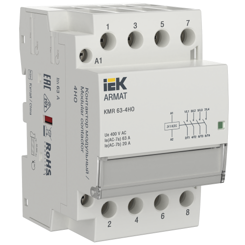 ARMAT Контактор модульный KMR 63А 24В AC/DC 4НО IEK