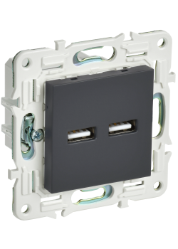 SKANDY Розетка USB A+A 3,1А SK-R15G графит IEK