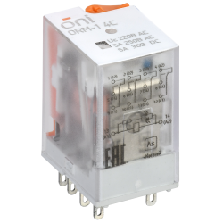 Реле интерфейсное ORM-1 4C 220В AC со светодиодом и тестовой кнопкой ONI