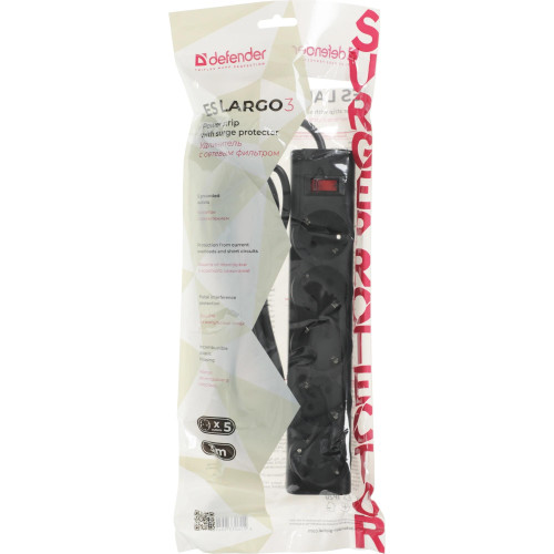 Сетевой фильтр Defender 3M ES LARGO 5OUTL. 99498