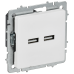 BRITE Розетка USB A+A 5В 3,1А РЮ10-1-БрАБ арктический белый IEK