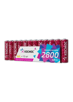 Аккумулятор HR6 2800мАч Ni-MH 12 в спайке КОСМОС KOCR6NIMH2800mAh12S