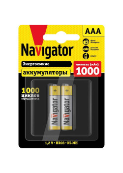 Аккумулятор AAA/HR03 94 462 NHR-1000-HR03-BP2 (блист.2шт) Navigator 94462