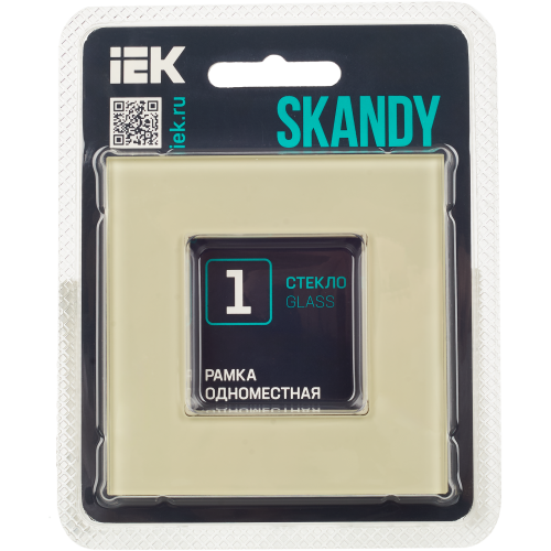 SKANDY Рамка 1-местная SK-F21B стекло беж. IEK SKANDY Рамка 1-местная SK-F21B стекло беж. IEK