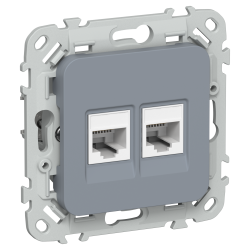FLITE Розетка 2-местная компьютерная RJ45 категория 5Е UTP РК5е-2-0-ФлМ маренго IEK