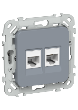 FLITE Розетка 2-местная компьютерная RJ45 категория 5Е UTP РК5е-2-0-ФлМ маренго IEK