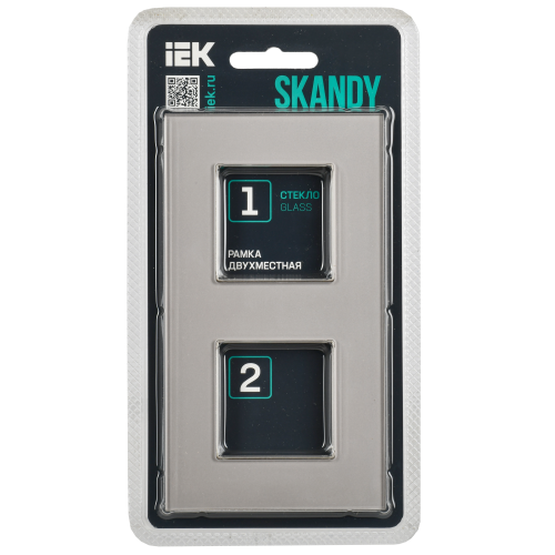 SKANDY Рамка 2-местная SK-F22Sh стекло шампань IEK SKANDY Рамка 2-местная SK-F22Sh стекло шампань IEK