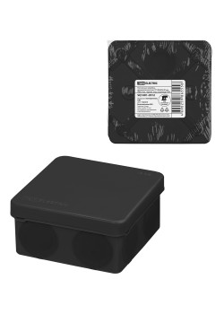 Коробка расп., двухкомп. для прямого монтажа ОП 80х80х40 мм, IP66, 8 вх., HF, черная, инд. шк. TDM