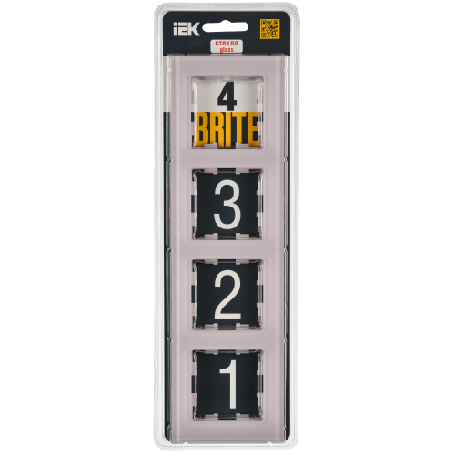 BRITE Рамка 4-местная РУ-4-2-Бр стекло розовый матовый IEK BRITE Рамка 4-местная РУ-4-2-Бр стекло розовый матовый IEK