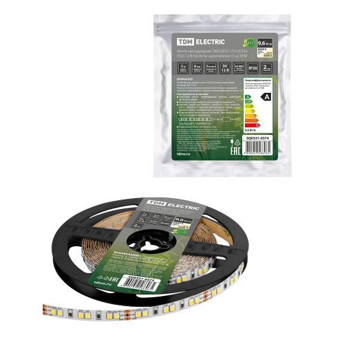 Лента светодиодная SMD2835-120 LED/м-IP20-12 В-9,6 Вт/м- мультибелая (5 м) TDM Лента светодиодная SMD2835-120 LED/м-IP20-12 В-9,6 Вт/м- мультибелая (5 м) TDM