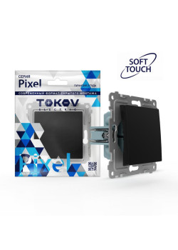 Переключатель 1-кл. СП Pixel IP44 механизм карбон TOKOV ELECTRIC TKE-PX-P1-C14-IP44