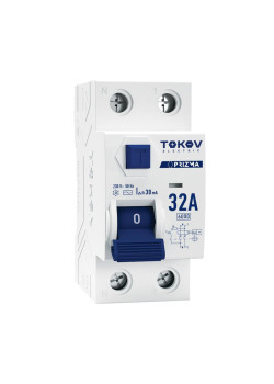 Выключатель дифференциального тока (УЗО) 2П (1P+N) 32А 30мА тип AC 6кА TOKOV Electric TKE-PZ60-RCDM-2-32-30-AC