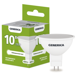 Лампа светодиодная MR16 софит 10Вт 230В 4000К GU5.3 GENERICA