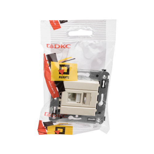 Компьютерная розетка RJ-45 в стену, кат.6А одинарная, Avanti, ванильная дымка Компьютерная розетка RJ-45 в стену, кат.6А одинарная, Avanti, ванильная дымка