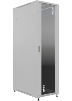 Шкаф серверный NTSS Премиум (NTSS-R47U60100GS) напольный 47U 600x1000мм пер.дв.стекл металл 900кг серый 910мм 113.8кг 2210мм IP20 сталь