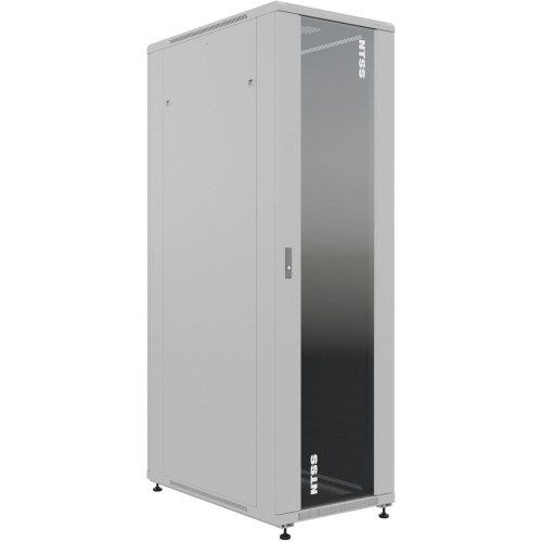 Шкаф серверный NTSS Премиум (NTSS-R47U60100GS) напольный 47U 600x1000мм пер.дв.стекл металл 900кг серый 910мм 113.8кг 2210мм IP20 сталь