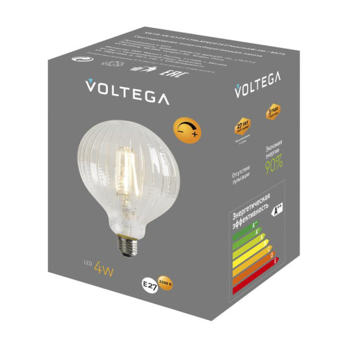 Лампа светодиодная филаментная Loft 271 YX-G125175LXFEC01 4Вт 2200К E27 DIM Voltega 8575 Лампа светодиодная филаментная Loft 271 YX-G125175LXFEC01 4Вт 2200К E27 DIM Voltega 8575