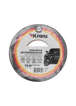 Изолента автомобильная флис 0.3х19мм 15м Kranz KR-09-2906