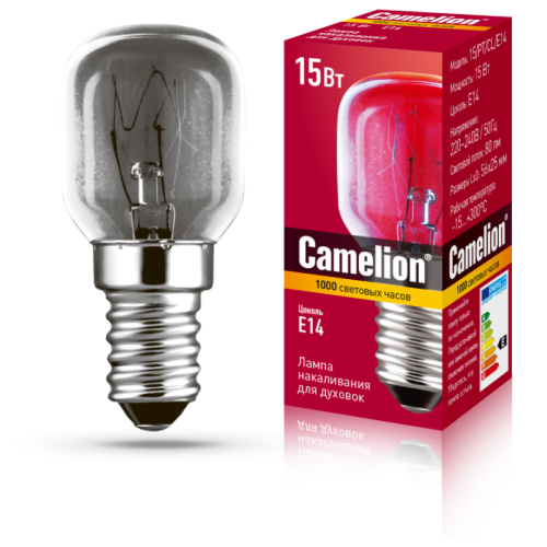 Лампа накаливания MIC 15/PT/CL/E14 для духовок Camelion 12979 Лампа накаливания MIC 15/PT/CL/E14 для духовок Camelion 12979