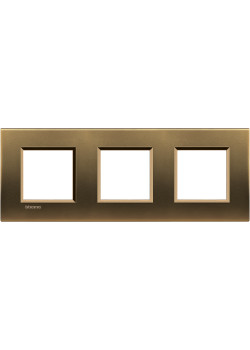 LivingLight Рамка прямоугольная, 3 поста, цвет Бронза