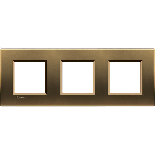 LivingLight Рамка прямоугольная, 3 поста, цвет Бронза