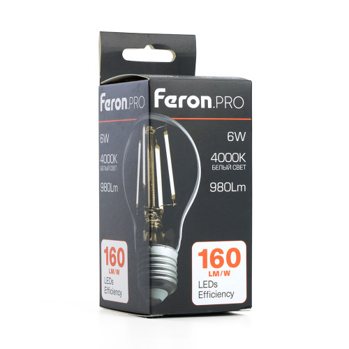 Лампа светодиодная Feron.PRO LB-1106 Шар E27 980LM 6W 175-265V 4000K Лампа светодиодная Feron.PRO LB-1106 Шар E27 980LM 6W 175-265V 4000K