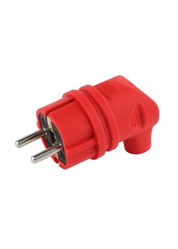Вилка 90град. V9-RED-IP44 16А IP44 с заземл. каучук красн. Эра Б0044549