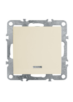 Выключатель 1-клавишный c индикатором (механизм), STEKKER, PSW10-9101-02, 250В, 10А, серия Эрна, слоновая кость