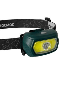 Фонарь аккумуляторный налобный 3Вт XPE LED+5Вт COB LED с коллиматорной линзой съемный Li-ion 18650 1200мА.ч корпус ABS-пластик USB-шнур type C доп. держатель для батареек 3xААА регулируемый эласт. ремешок КОСМОС KOC509Lit