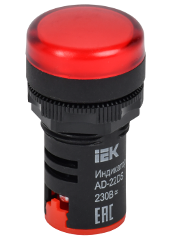 Лампа AD22DS(LED)матрица d22мм красный 230В AC/DC IEK