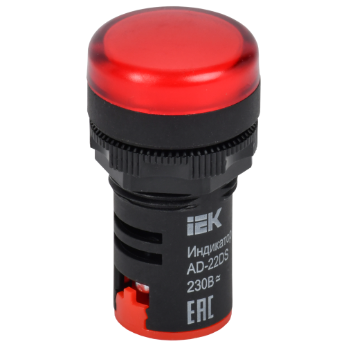 Лампа AD22DS(LED)матрица d22мм красный 230В AC/DC IEK