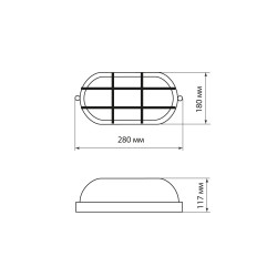 Светильник НПБ1202 черный/овал с реш. 100Вт IP54 TDM