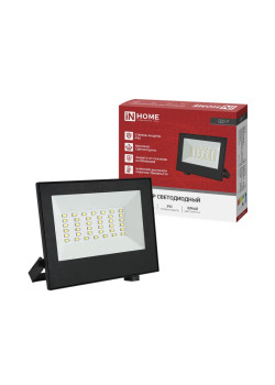 Прожектор светодиодный СДО-7 50Вт 4000К IP65 230В черн. IN HOME 4690612055145