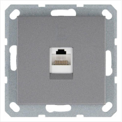 Розетка компьютерная 1-м RJ45 IP20 кат. 5E механизм алюм. Jasmart G6105S