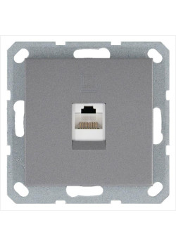 Розетка компьютерная 1-м RJ45 IP20 кат. 5E механизм алюм. Jasmart G6105S