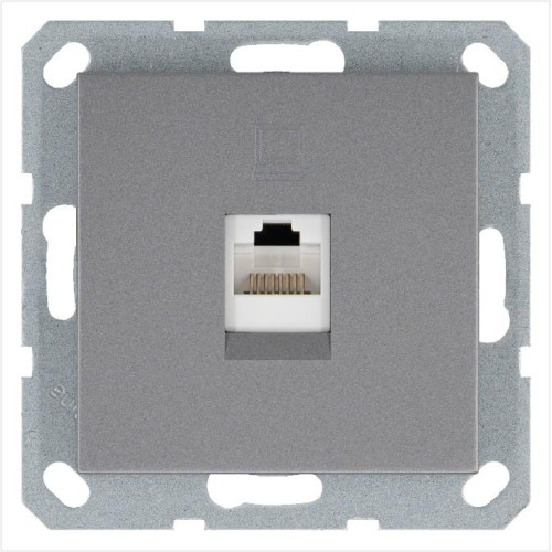 Розетка компьютерная 1-м RJ45 IP20 кат. 5E механизм алюм. Jasmart G6105S