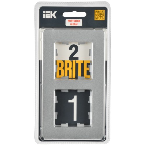 BRITE Рамка 2-местная РУ-2-1-Бр металл алюминий RE IEK BRITE Рамка 2-местная РУ-2-1-Бр металл алюминий RE IEK