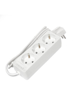 Удлинитель 3х1.5м с заземл. 10А IP20 2.2кВт ПВС 3х0.75 бел. DOMTOK 2373