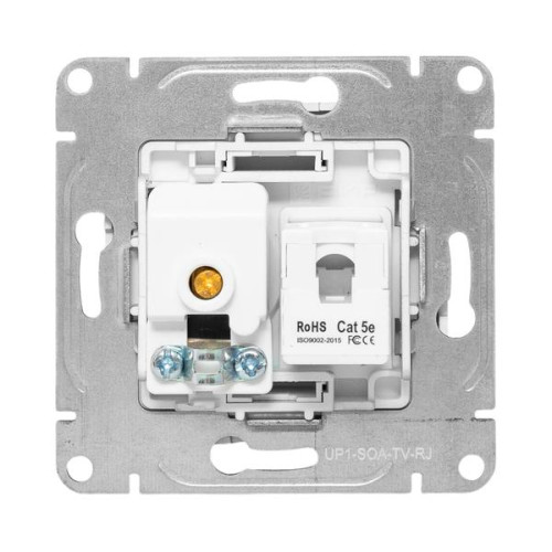 Механизм роз. TV+RJ45 (cat5), алюм. Эпика EKF Механизм роз. TV+RJ45 (cat5), алюм. Эпика EKF