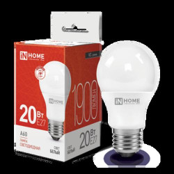 Лампа светодиодная/ Лампа светодиодная LED-A60-VC 20Вт 230В Е27 4000К 1900Лм IN HOME