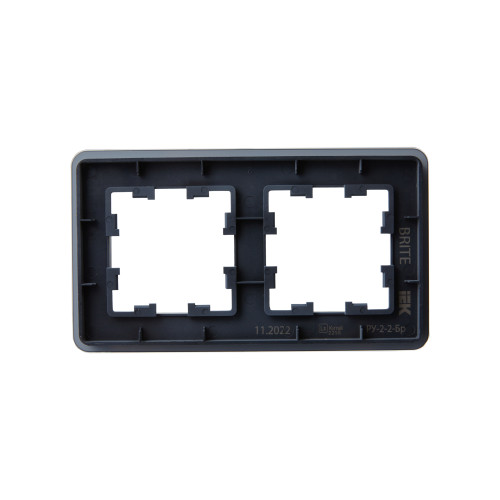 BRITE Рамка 2-местная РУ-2-2-Бр стекло графит RE IEK BRITE Рамка 2-местная РУ-2-2-Бр стекло графит RE IEK