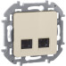 Розетка компьютерная двойная/ Розетка компьютерная двойная RJ-45 категория 6 UTP слоновая кость INSPIRIA Розетка компьютерная двойная/ Розетка компьютерная двойная RJ-45 категория 6 UTP слоновая кость INSPIRIA