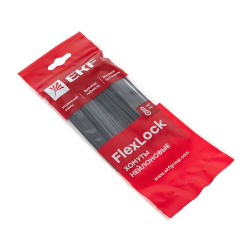Хомут P6.6 стандартный (ч), 2.5x100 (100шт) FlexLock Хомут P6.6 стандартный (ч), 2.5x100 (100шт) FlexLock