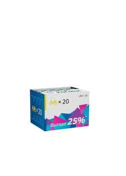 Элемент питания алкалиновый AA/LR6 (уп.20шт) КОСМОС KOCLR620BOX