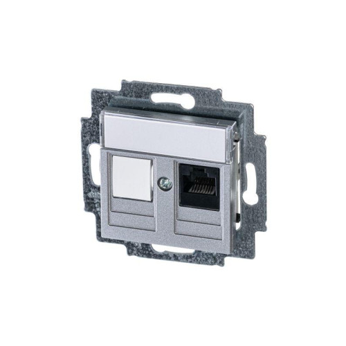 Розетка компьютерная Levit RJ45 кат.5E с заглушкой серебр. ABB 2CHH295117A6070