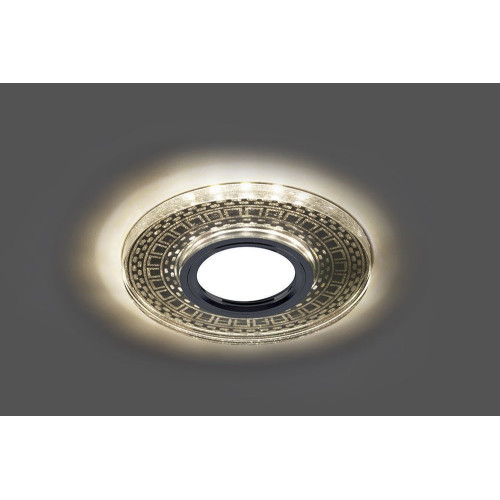 Светильник встраиваемый с LED подсветкой Feron CD981 потолочный MR16 G5.3, прозрачный, серебро Светильник встраиваемый с LED подсветкой Feron CD981 потолочный MR16 G5.3, прозрачный, серебро