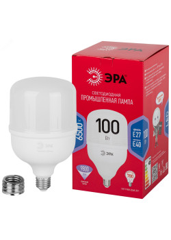 Лампа светодиодная LED 100 Вт 9800Лм 6500К T140 холодный E27/E40 (переходник) 150-275В LED POWER T140-100W-6500-E27/E40 Red Line