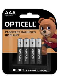 Элемент питания алкалиновый AAA/LR03 (блист. 4шт) Basic Opticell 5051002