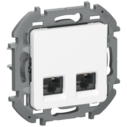 IEKINSPIRIA Розетка компьютерная двойная RJ45 категория 6 UTP 6738401 белый IEK